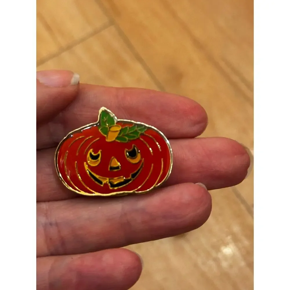 Vintage Halloween Enamel Jack-o’-lantern Ghost Pumpkin Button Covers